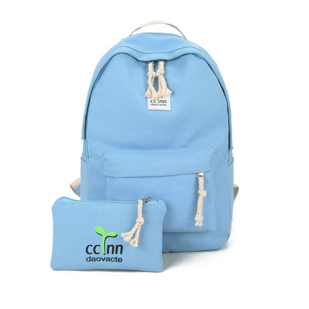 Lamdoo 2PCS/Set Fashionable Design Women Canvas Backpack Casual Teenage Girls Students School Bag Travel Shoulder Bags 